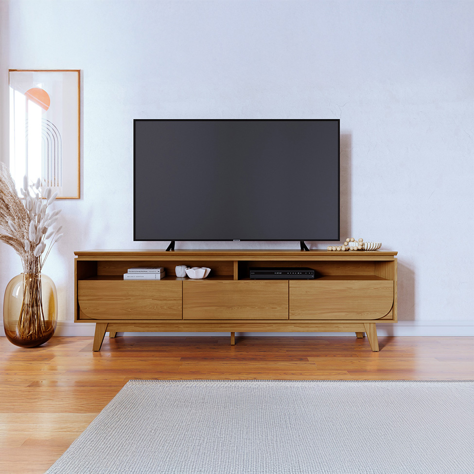 Rack para TV até 75 Polegadas Selene 3 Gavetas Cumaru 200 cm