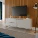 Rack para TV até 75 Polegadas Yves 1 PT 2 GV Off White e Dourado 135 cm