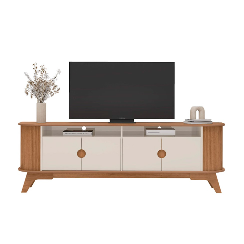 Rack para TV até 80 Polegadas Vivaldi Cinamomo e Off White