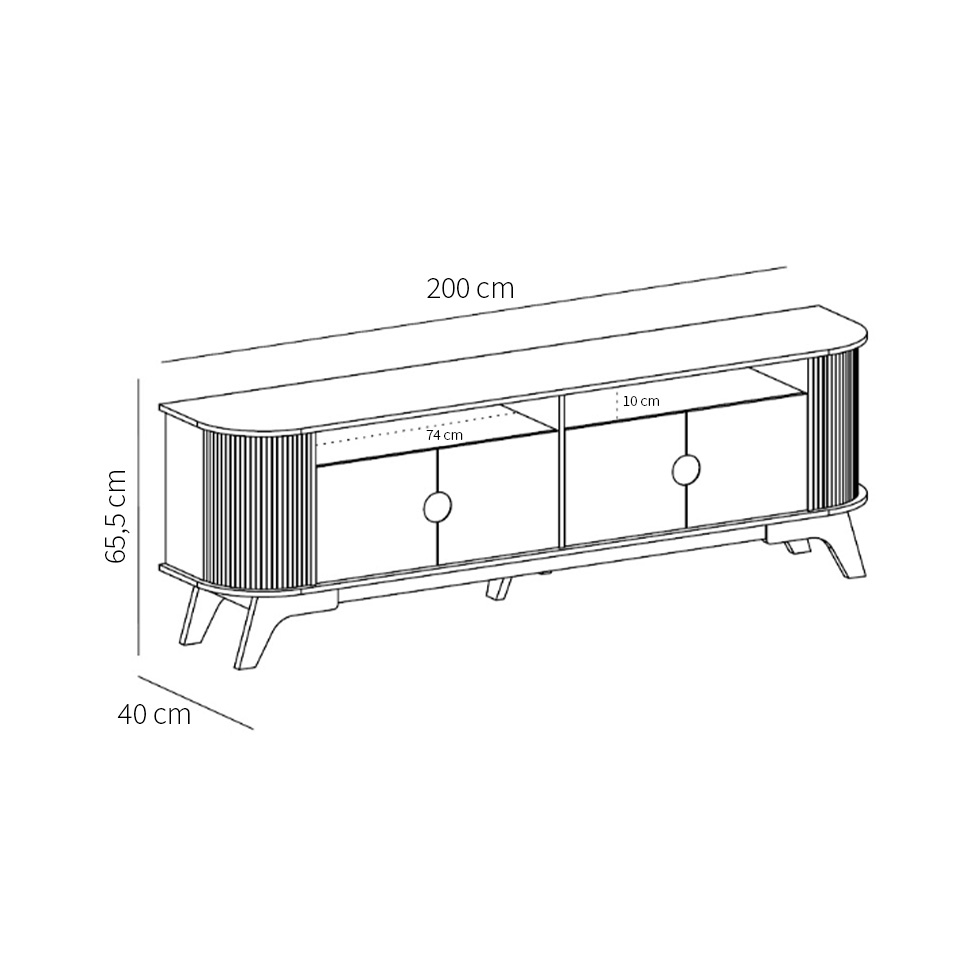 Rack para TV até 80 Polegadas Vivaldi Cinamomo e Off White