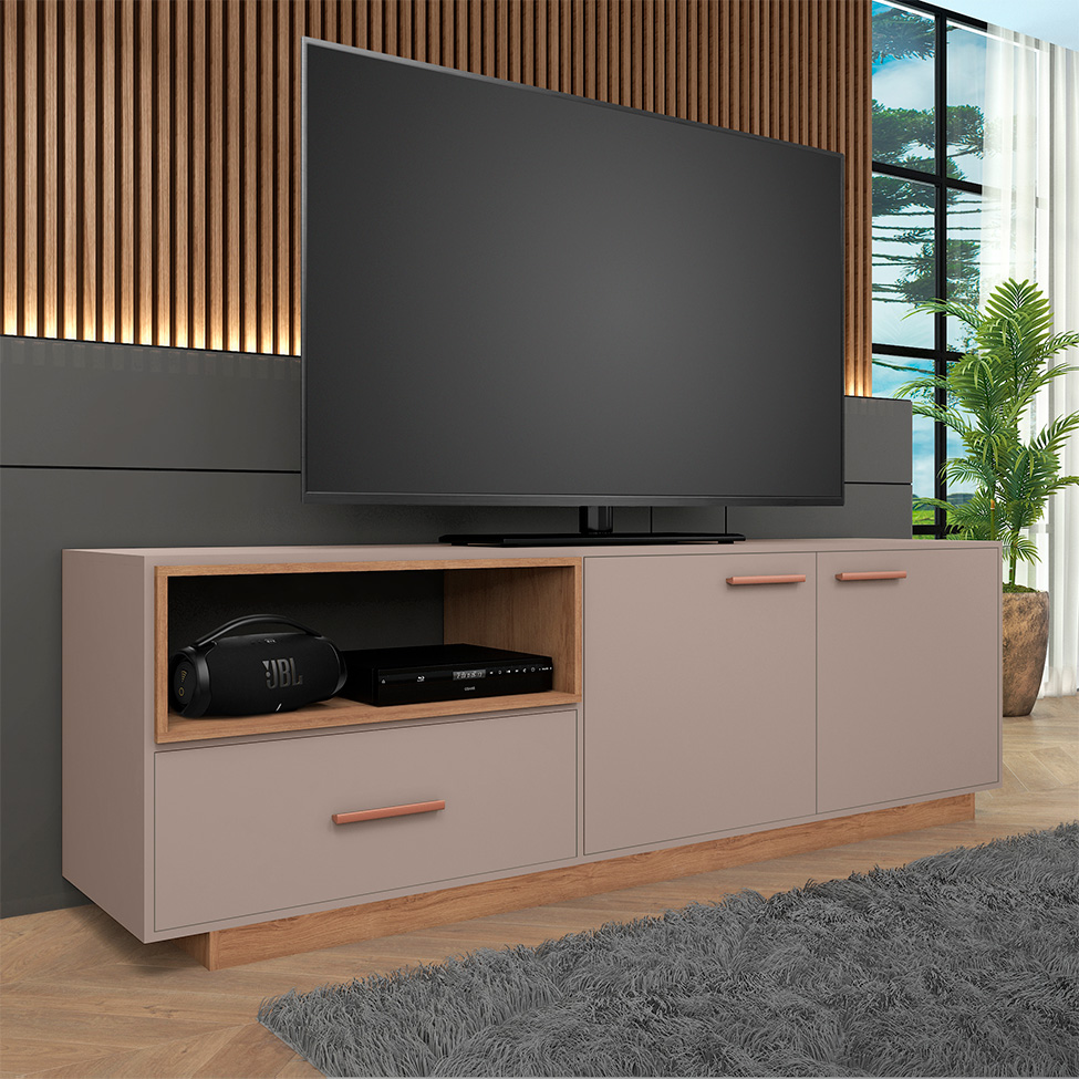 Rack para TV até 85 Polegadas Everest Fendi e Mel 200 cm