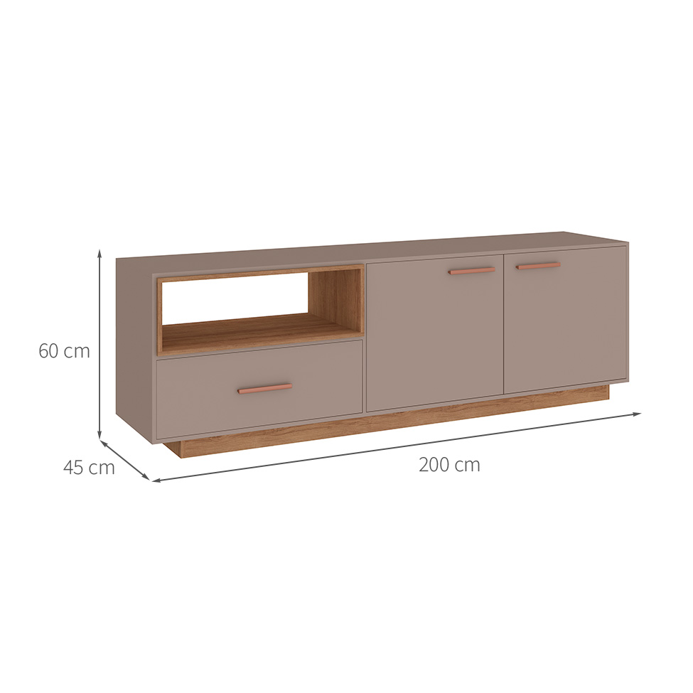 Rack para TV até 85 Polegadas Everest Fendi e Mel 200 cm