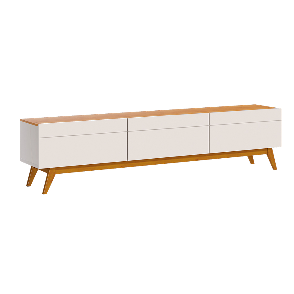 Rack para TV até 85 Polegadas Mazza 3 Gavetas Branco e Cedro