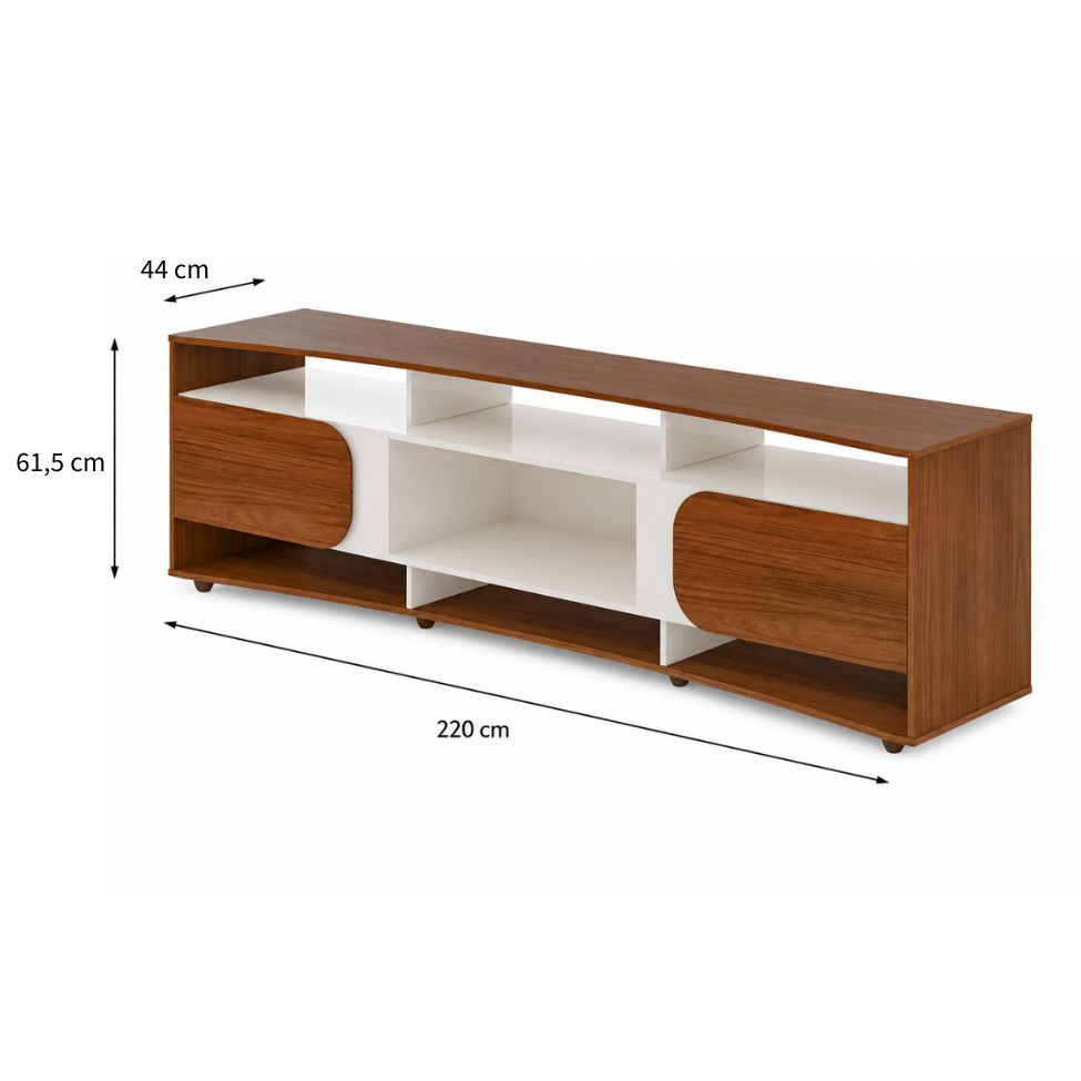 Rack para TV até 86 Polegadas Elegance 2 Portas Cedro e Off White