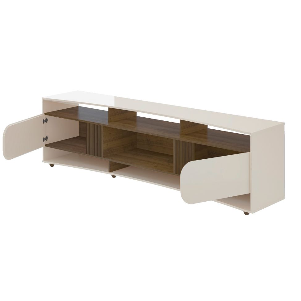 Rack para TV até 86 Polegadas Elegance 2 Portas Pinho e Off White