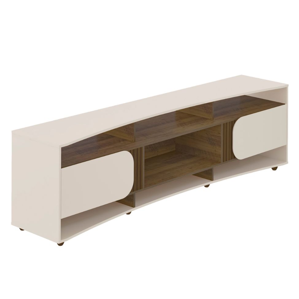 Rack para TV até 86 Polegadas Elegance 2 Portas Pinho e Off White