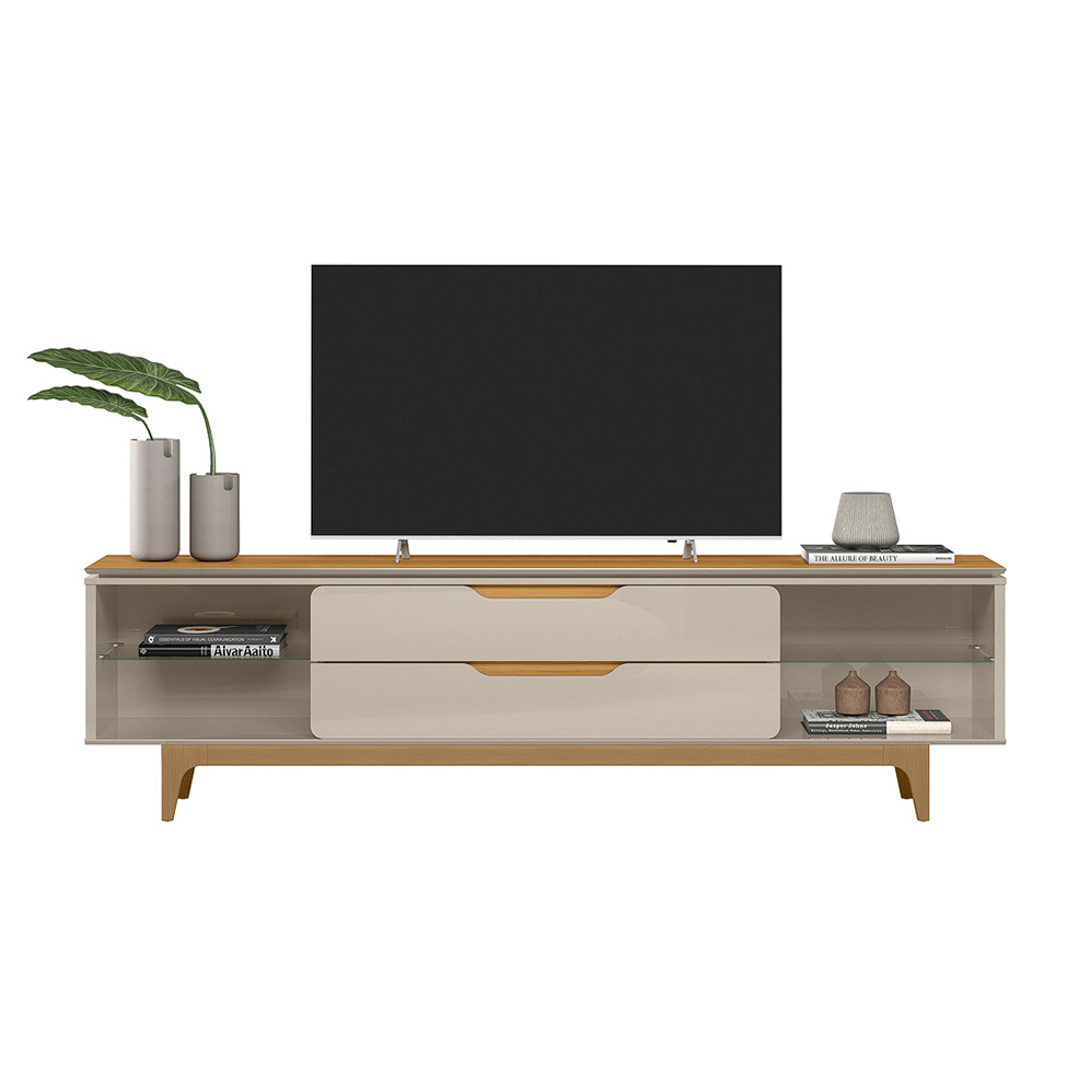 Rack para TV até até 75 Polegadas Los Angeles 2 GV Tauari e Off White 218 cm