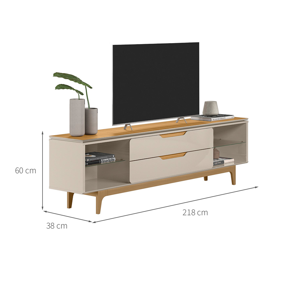 Rack para TV até até 75 Polegadas Los Angeles 2 GV Tauari e Off White 218 cm