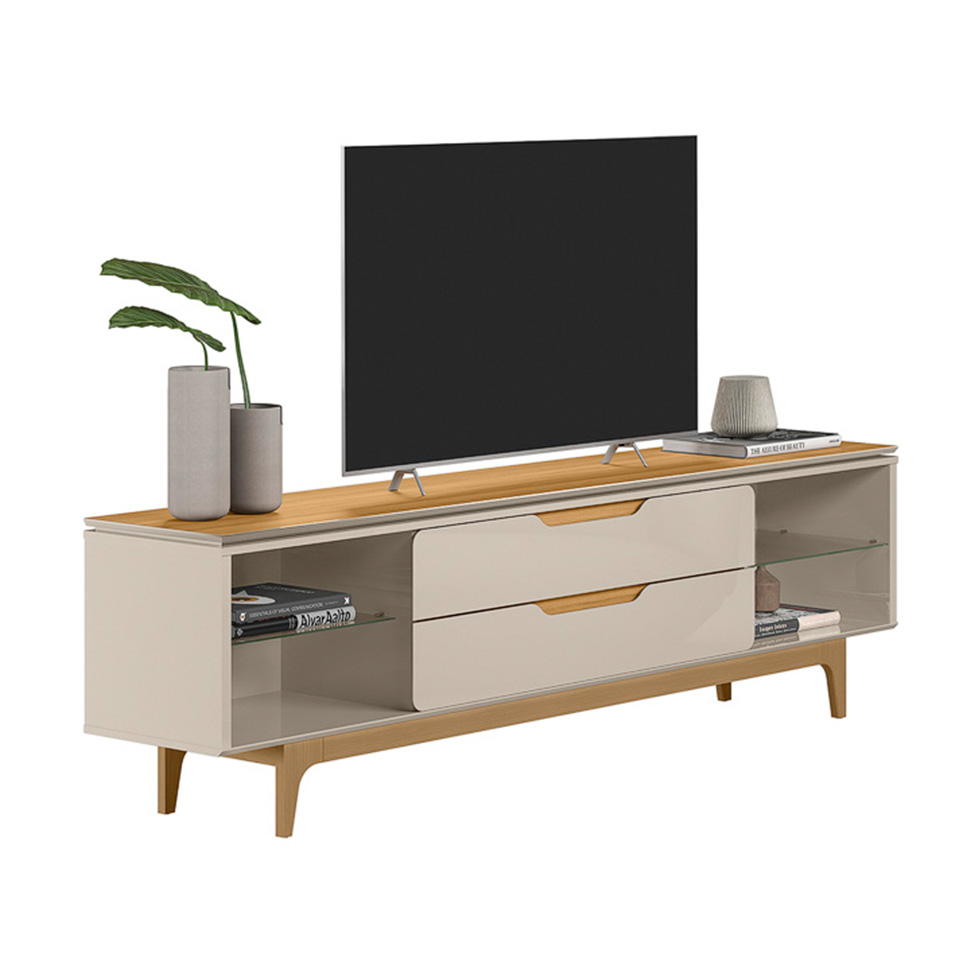 Rack para TV até até 75 Polegadas Los Angeles 2 GV Tauari e Off White 218 cm