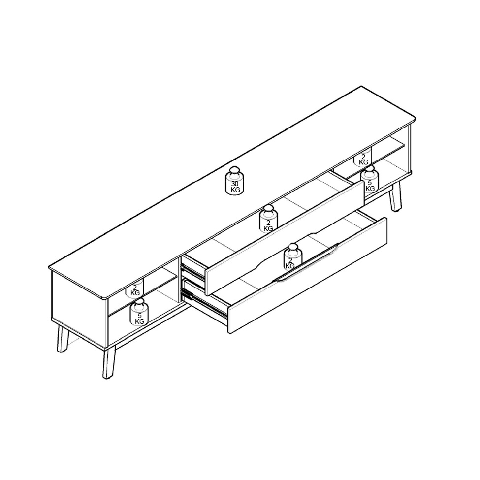 Rack para Tv até 75 Polegadas Limit 2 GV Branco e Nature 219 cm