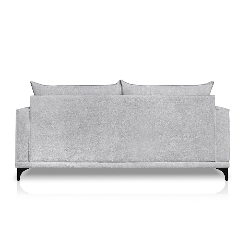 Sofá 2 Lugares Eros Linho Bouclê Cinza Claro 160 cm
