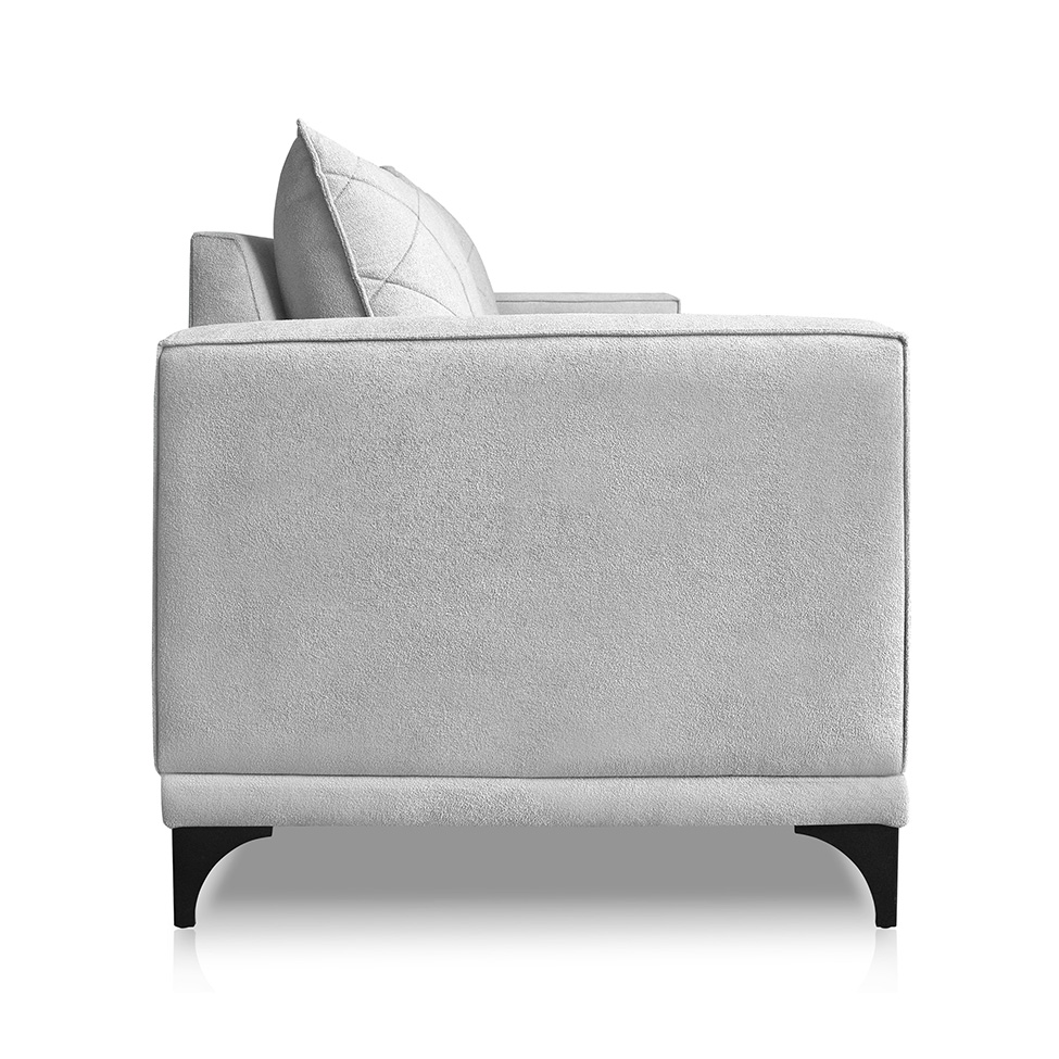 Sofá 2 Lugares Eros Linho Bouclê Cinza Claro 160 cm