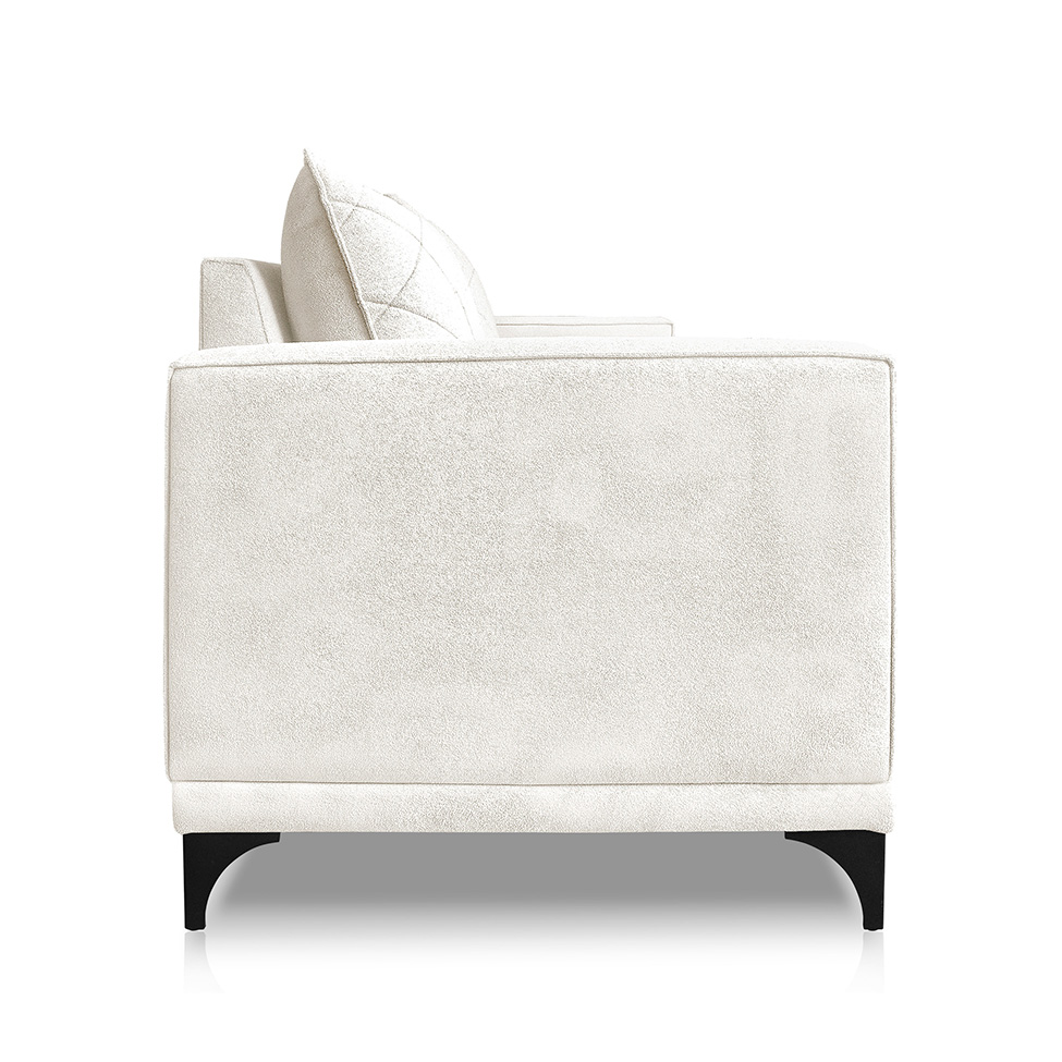 Sofá 2 Lugares Eros Linho Bouclê Off White 160 cm