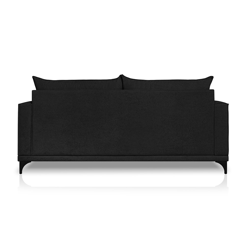 Sofá 2 Lugares Eros Linho Bouclê Preto 160 cm