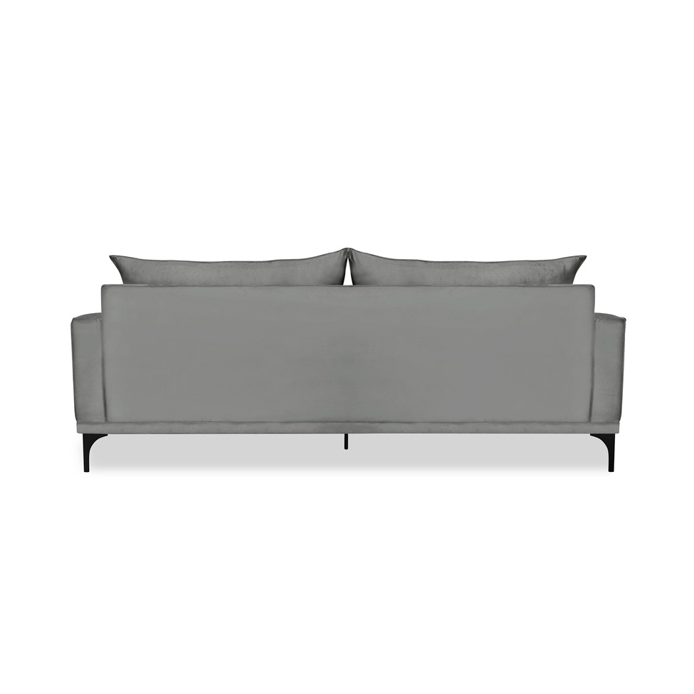 Sofá 2 Lugares Eros Veludo Cinza Chumbo 160 cm