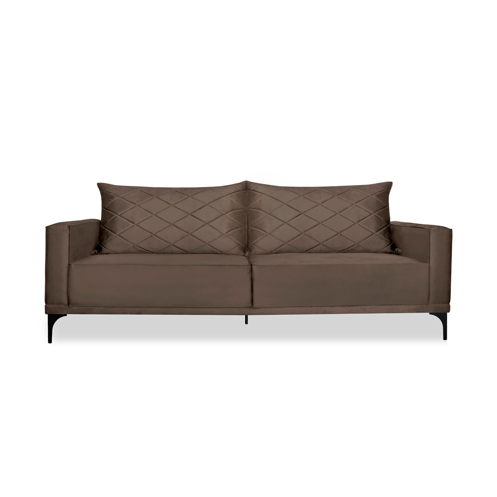 Sofá 2 Lugares Eros Veludo Marrom 160 cm