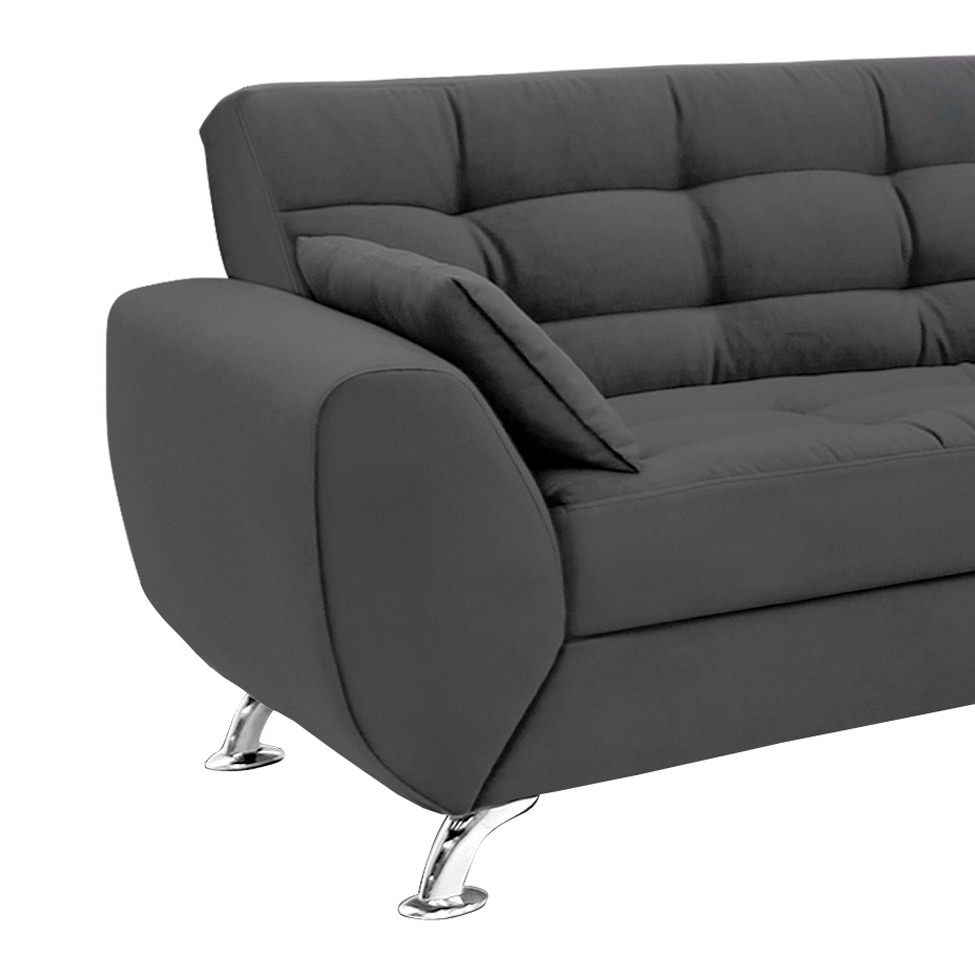 Sofá 2 Lugares Larissa Suede Cinza