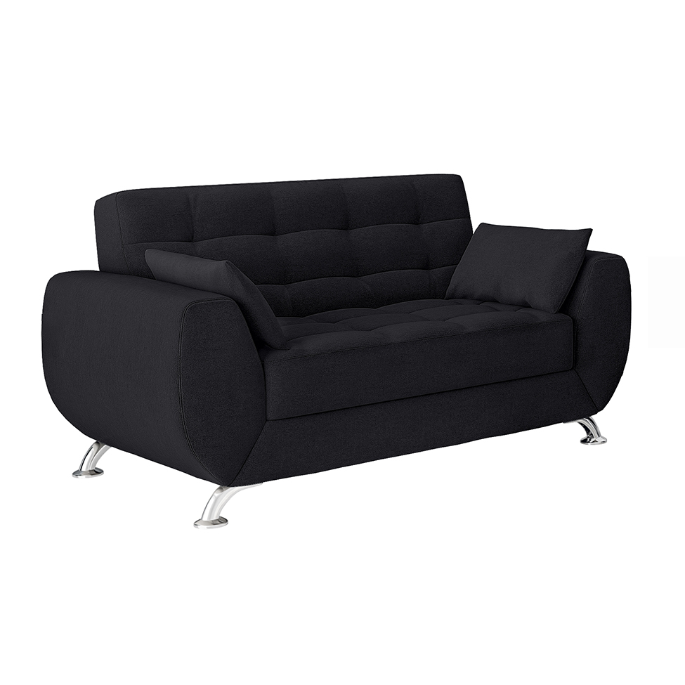 Sofá 2 Lugares Larissa Suede Preto