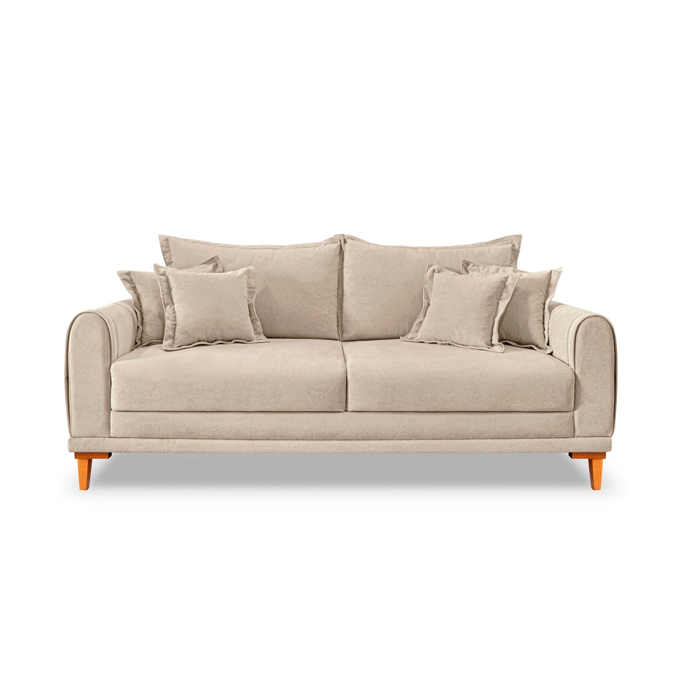 Sofá 2 Lugares Lisboa Bouclé Bege 160 cm
