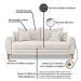 Sofá 2 Lugares Lisboa Bouclé Off White 160 cm
