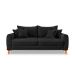 Sofá 2 Lugares Lisboa Bouclé Preto 160 cm