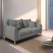 Sofá 2 Lugares Lisboa Veludo Cinza Chumbo 160 cm