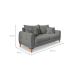Sofá 2 Lugares Lisboa Veludo Cinza Chumbo 160 cm