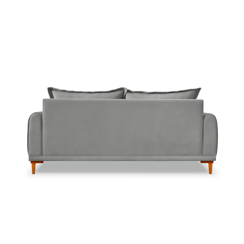 Sofá 2 Lugares Lisboa Veludo Cinza Chumbo 160 cm