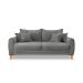 Sofá 2 Lugares Lisboa Veludo Cinza Chumbo 160 cm
