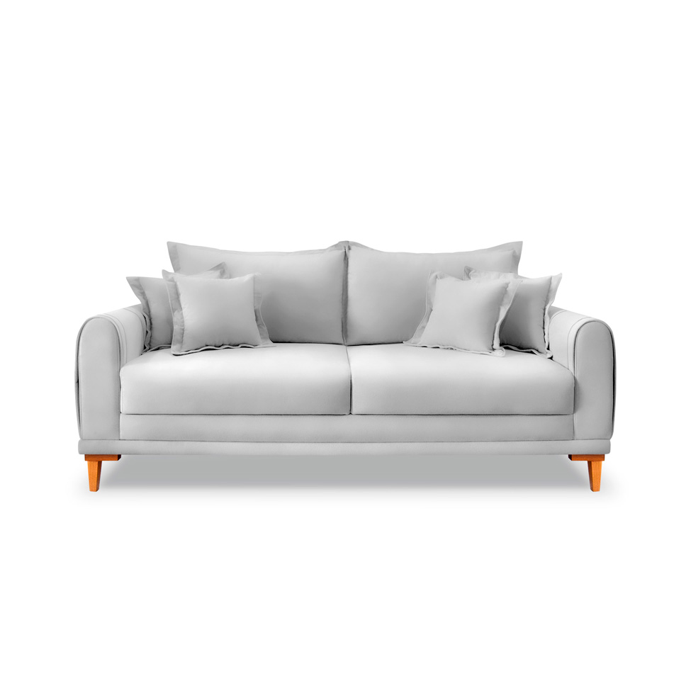 Sofá 2 Lugares Lisboa Veludo Prata 160 cm