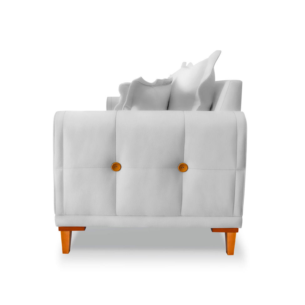 Sofá 2 Lugares Lisboa Veludo Prata 160 cm