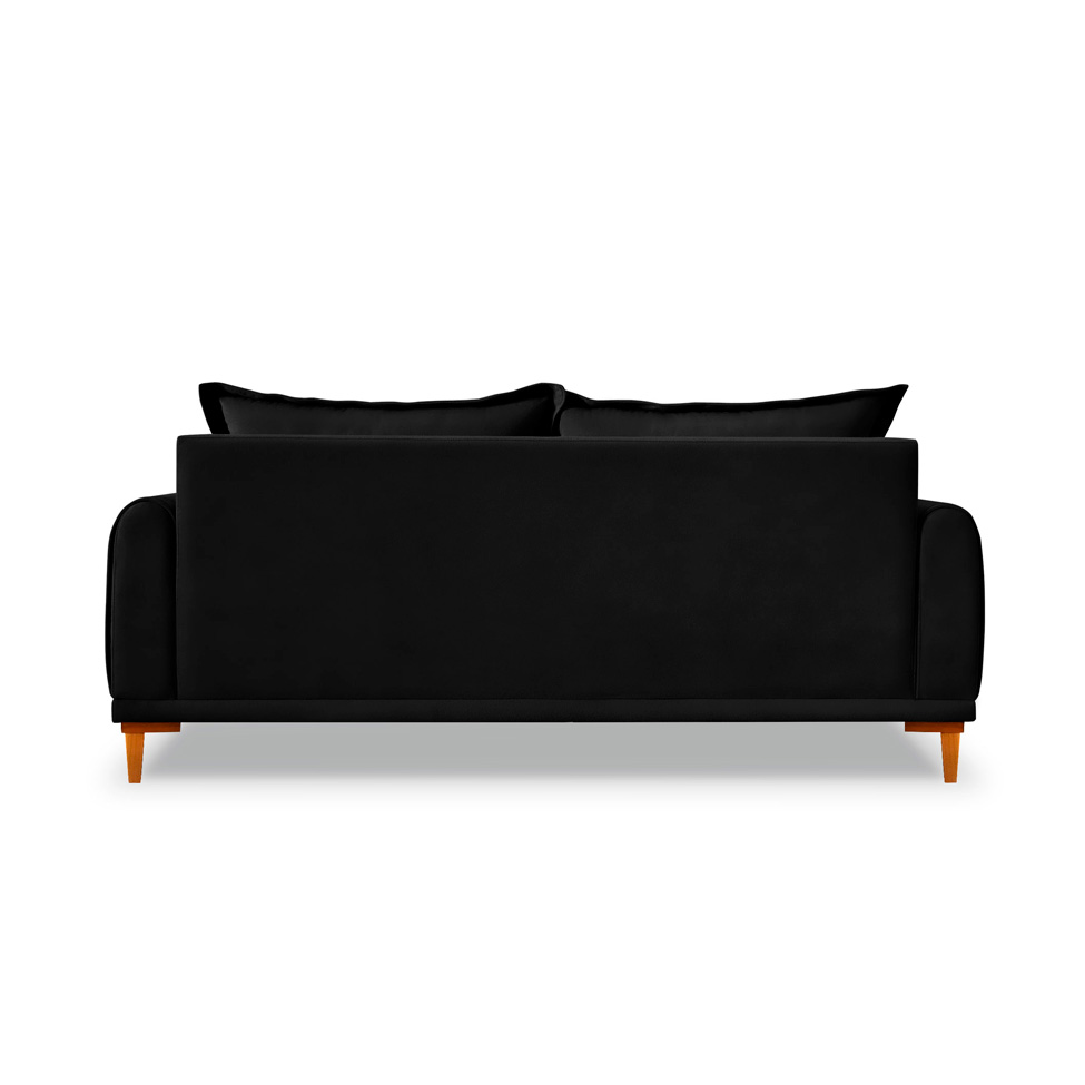 Sofá 2 Lugares Lisboa Veludo Preto 160 cm