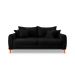 Sofá 2 Lugares Lisboa Veludo Preto 160 cm