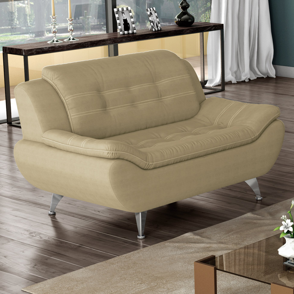 Sofá 2 Lugares New Passion Suede Bege