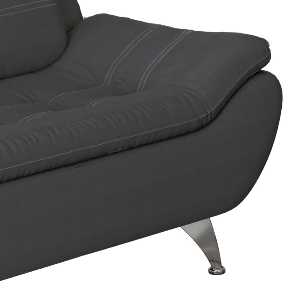Sofá 2 Lugares New Passion Suede Cinza