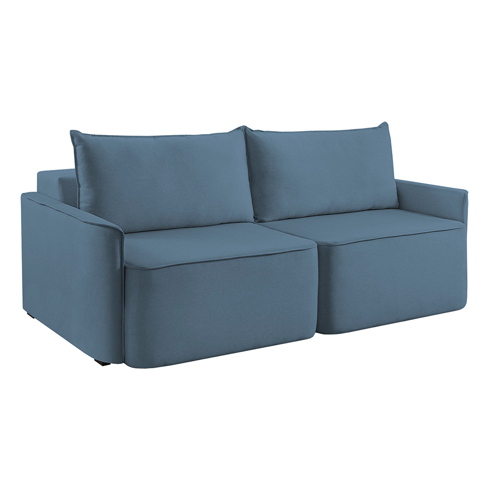 Sofá 2 Lugares Retrátil Moon Linho Azul 160 cm