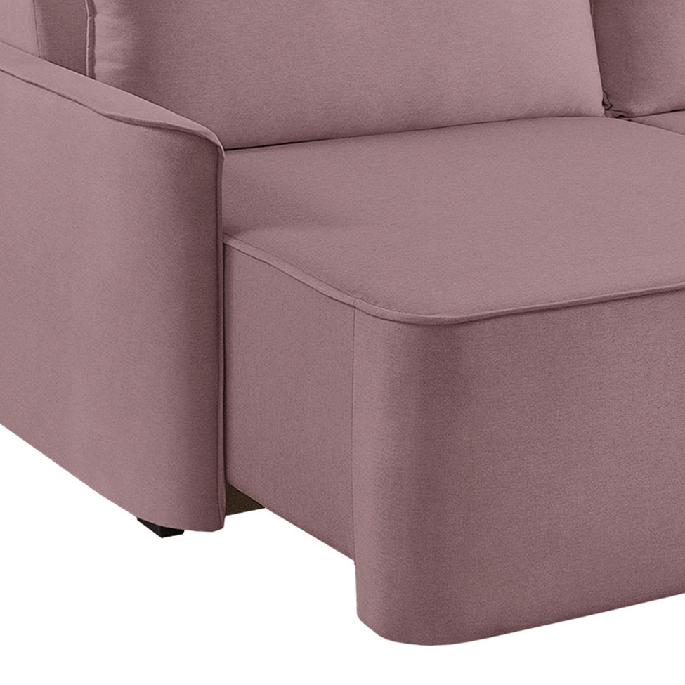 Sofá 2 Lugares Retrátil Moon Linho Rosa 160 cm