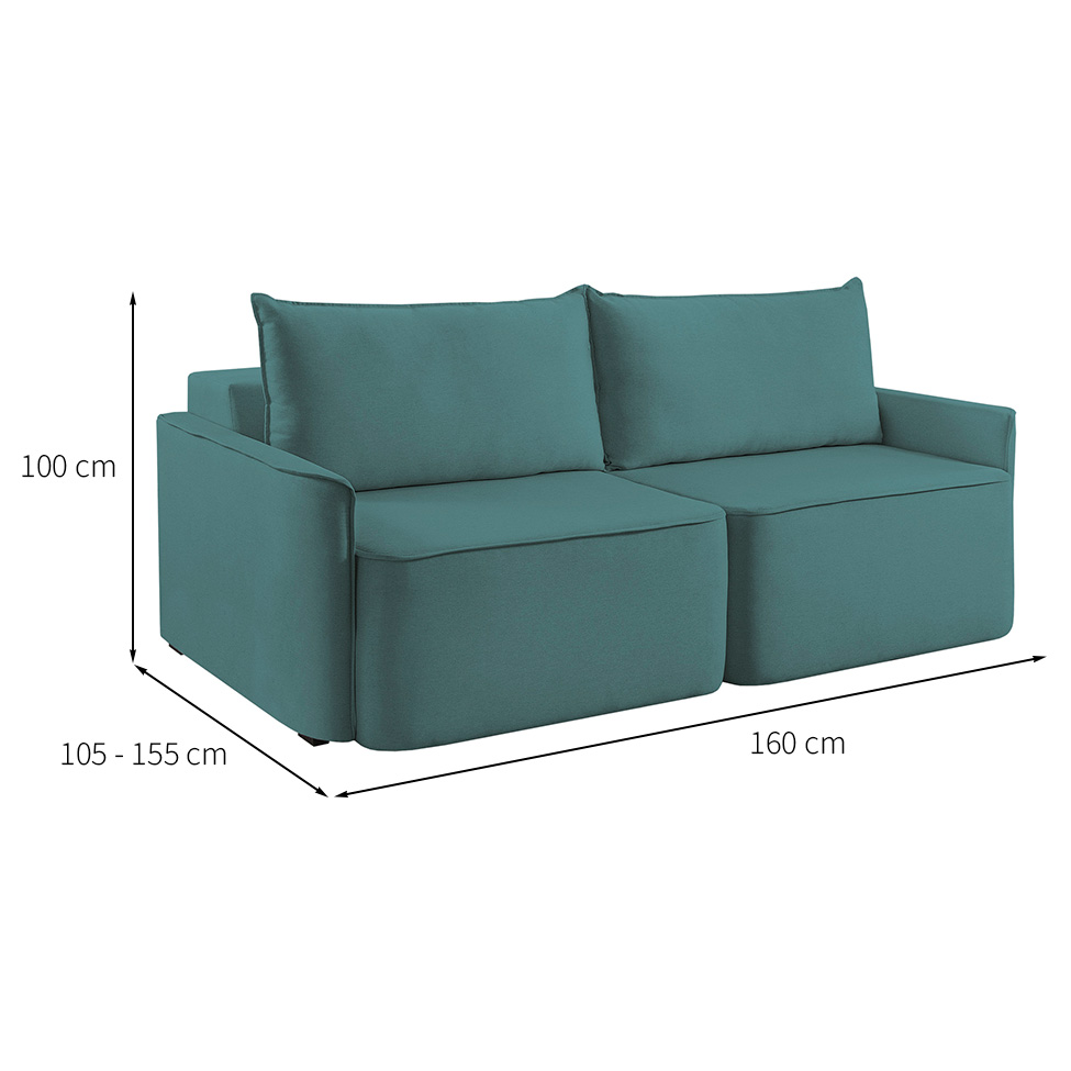 Sofá 2 Lugares Retrátil Moon Linho Verde 160 cm