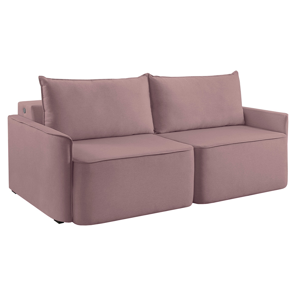 Sofá 2 Lugares Retrátil Moon com USB Linho Rosa 160 cm