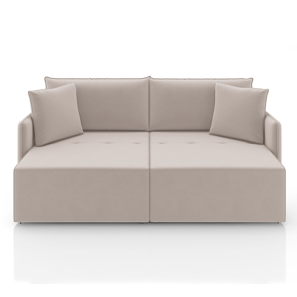 Sofá 2 Lugares Retrátil e Reclinável Malta Veludo Creme 160 cm