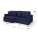 Sofá 2 Lugares Retrátil e Reclinável Rivera Linho Bouclé Azul 175 cm