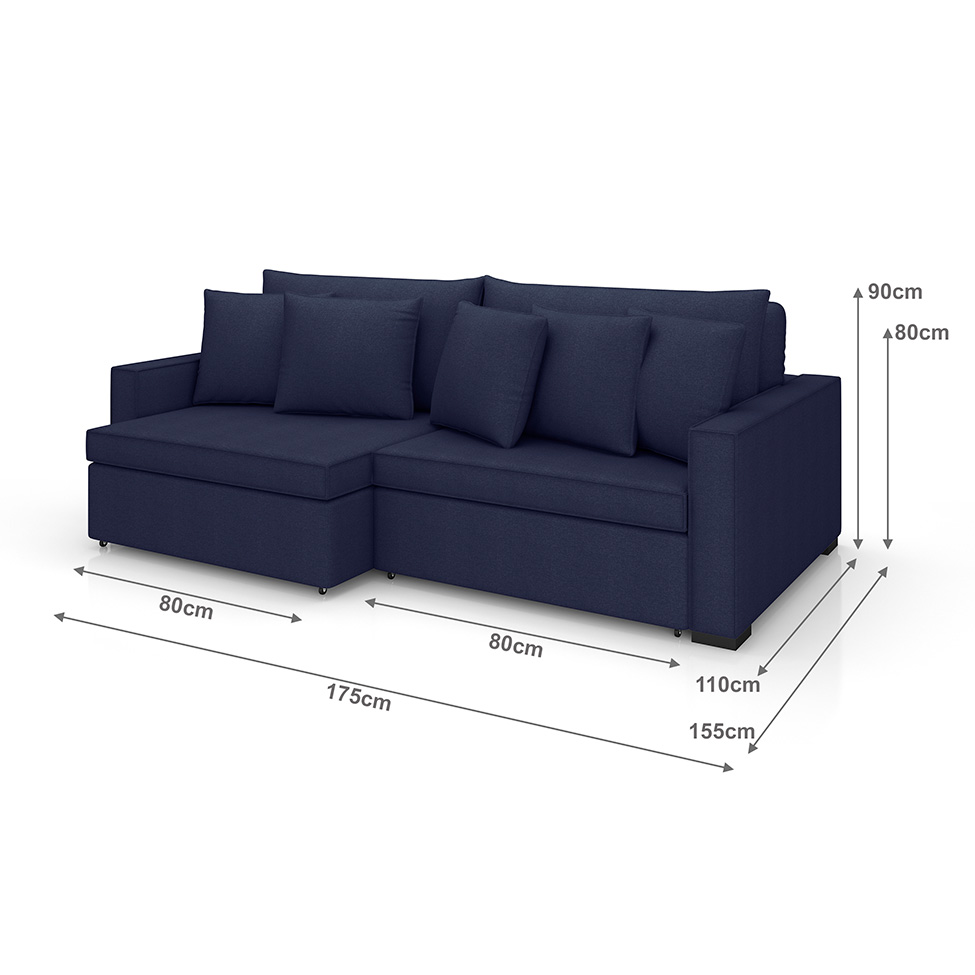 Sofá 2 Lugares Retrátil e Reclinável Rivera Linho Bouclé Azul 175 cm