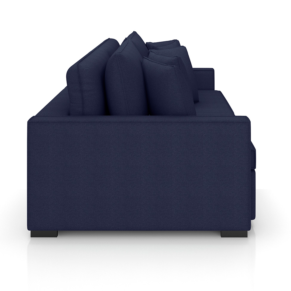 Sofá 2 Lugares Retrátil e Reclinável Rivera Linho Bouclé Azul 175 cm