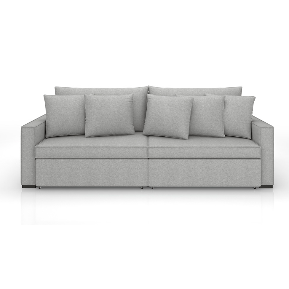 Sofá 2 Lugares Retrátil e Reclinável Rivera Linho Bouclé Cinza 175 cm