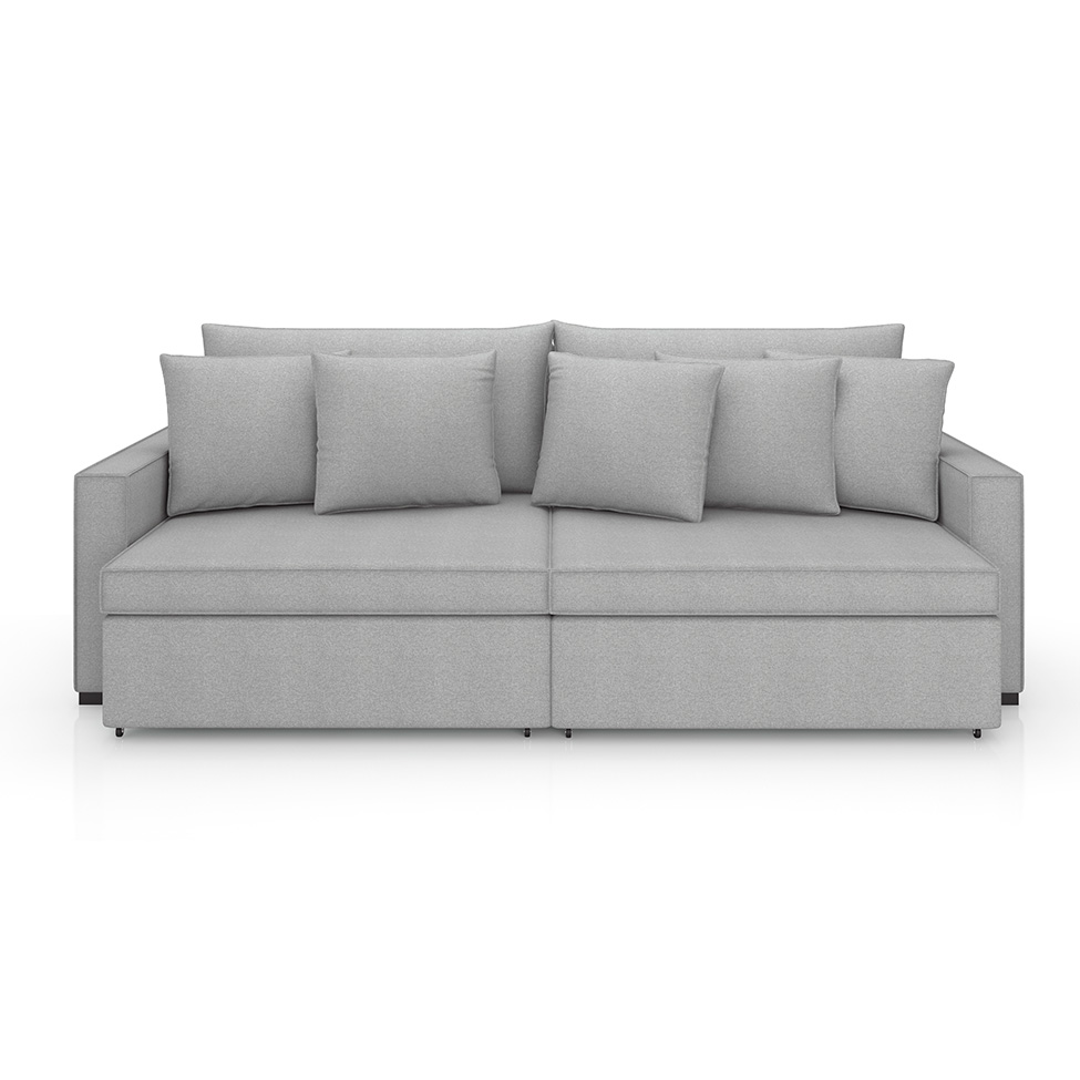 Sofá 2 Lugares Retrátil e Reclinável Rivera Linho Bouclé Cinza 175 cm