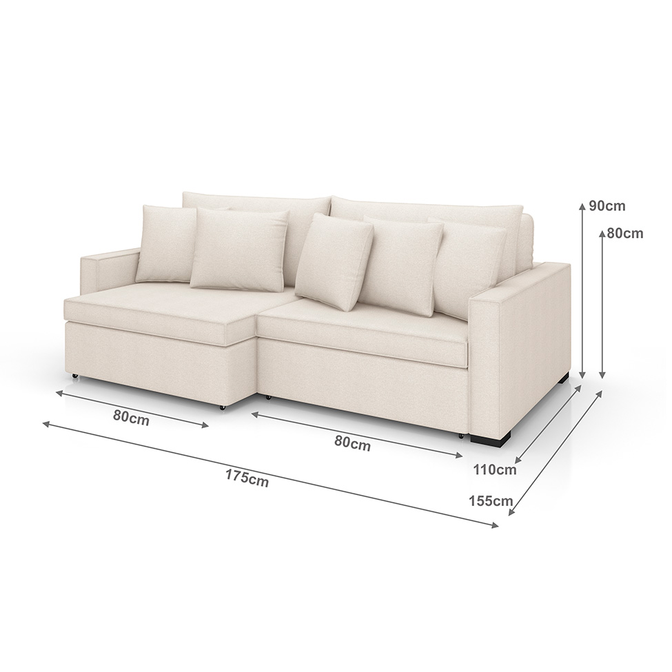 Sofá 2 Lugares Retrátil e Reclinável Rivera Linho Bouclé Cru 175 cm