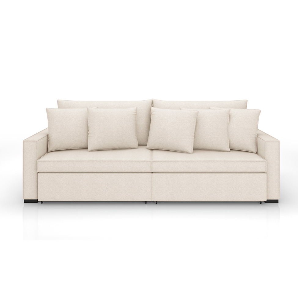Sofá 2 Lugares Retrátil e Reclinável Rivera Linho Bouclé Cru 175 cm