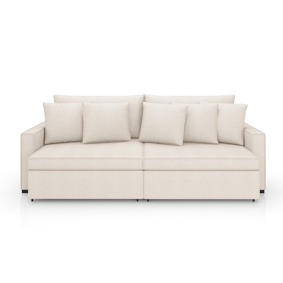 Sofá 2 Lugares Retrátil e Reclinável Rivera Linho Bouclé Cru 175 cm