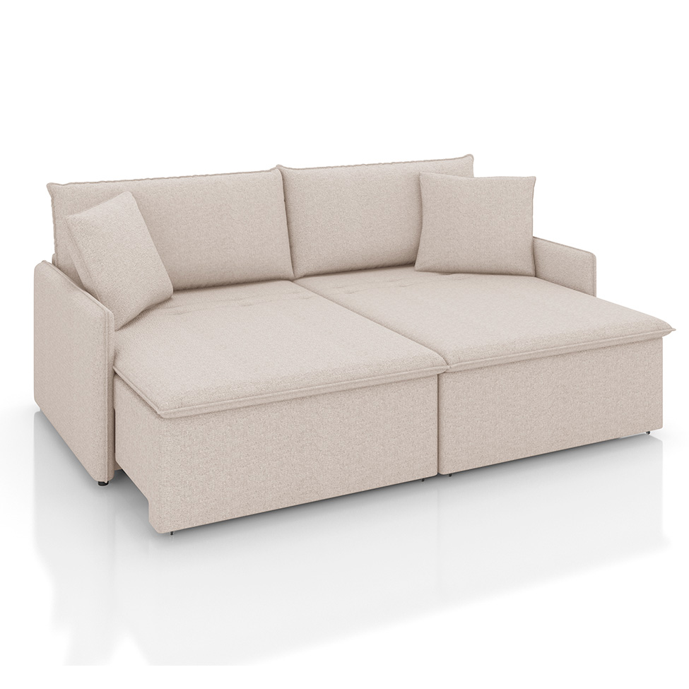 Sofá 2 Lugares Retrátil e Reclinável Stilo Linho Cru 154 cm