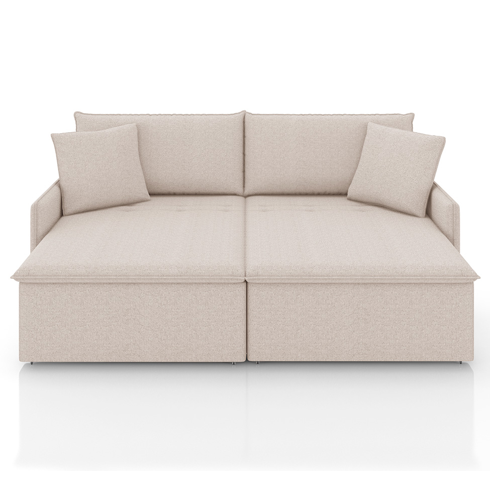 Sofá 2 Lugares Retrátil e Reclinável Stilo Linho Cru 154 cm